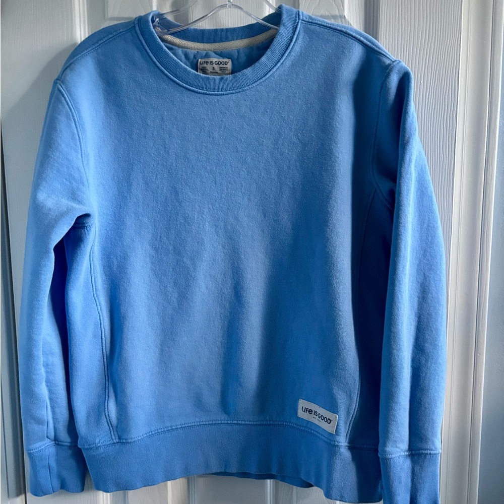 Life is Good Women’s Cornflower Blue Sweatshirt